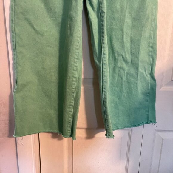 Wild Fable Womens Y2K Green Lace Pockets Highest Rise Wide Leg Ankle Jeans Sz 2 - Picture 8 of 11